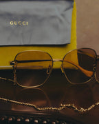 -SPECIAL- “GUCCI” 2016-2022 chain detailed oversized sunglasses