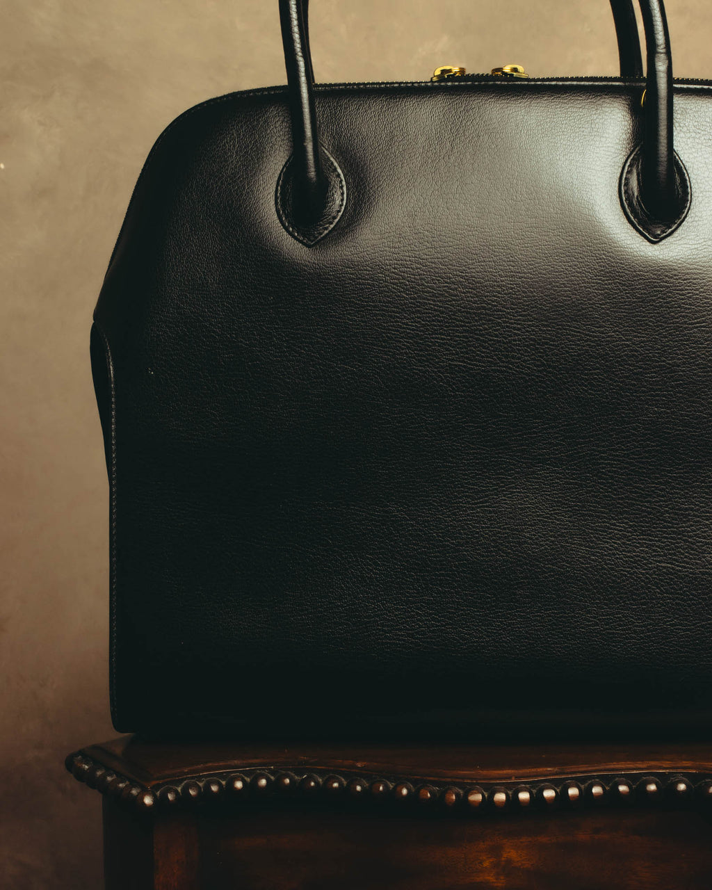 "Salvatore Ferragamo" 90's-00's Structured leather top handle bag