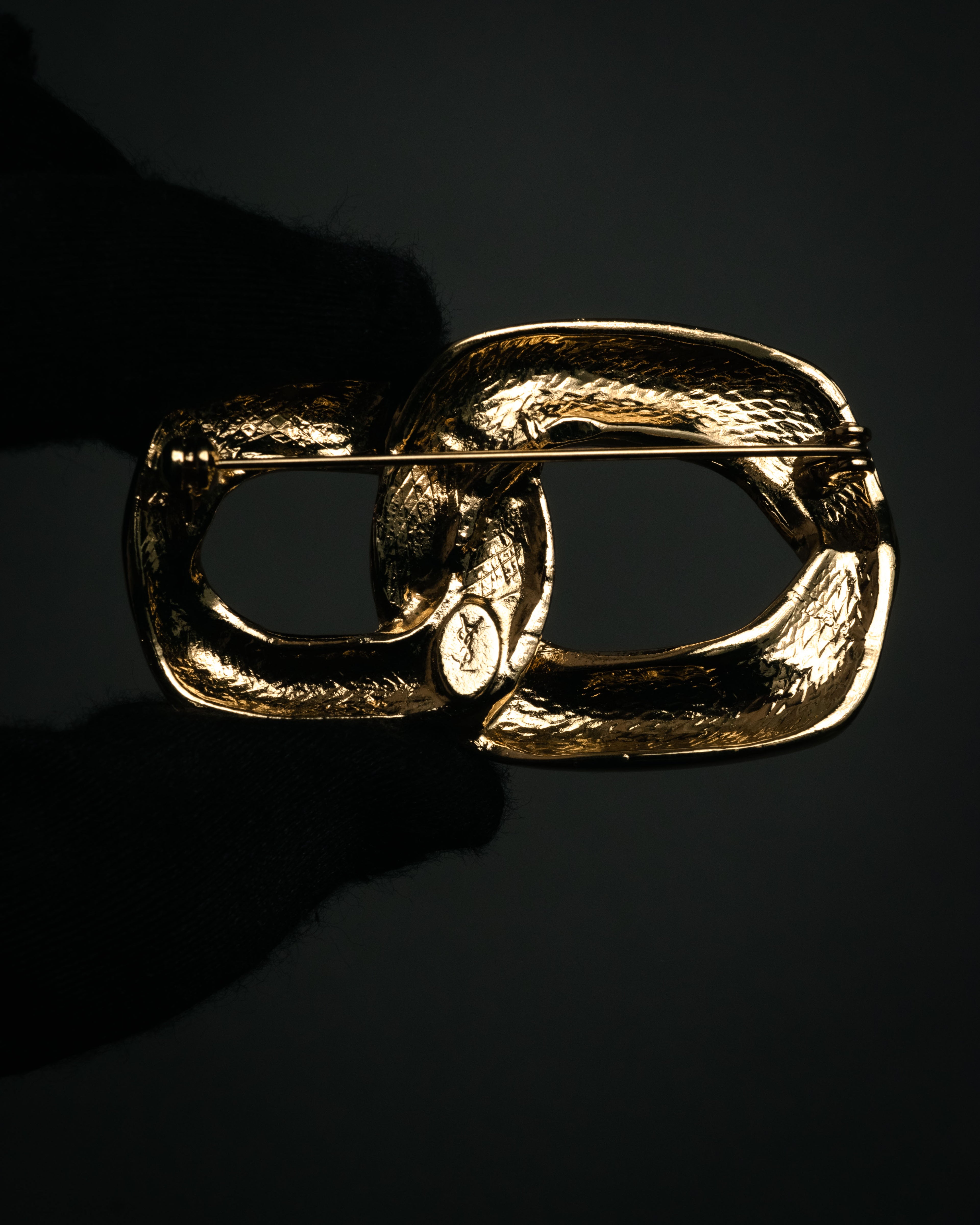 “Yves Saint Laurent” 80’s–90’s Sculptural chain motif brooch
