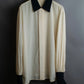 "Christian Dior" 100% silk emblem engraved cleric shirt