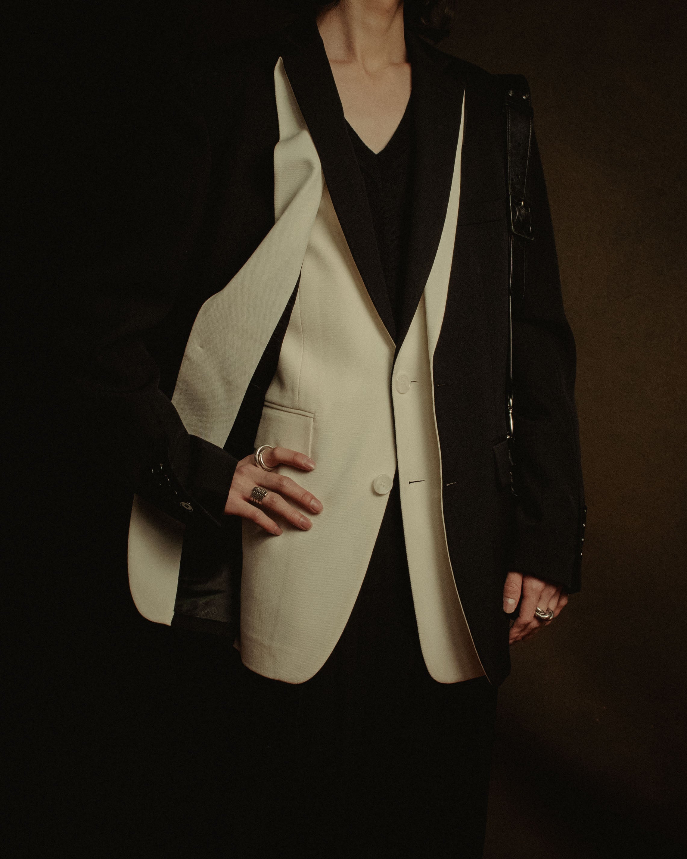 –SPECIAL– "BURBERRY" 20’s trompe l’oeil layered tailored jacket