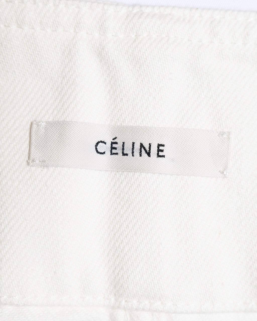 CÉLINE by Phoebe Philo/ Metal Hook Detail Denim Wrap Skirt White