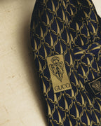 "GUCCI" 80's Nautical patterned silk necktie