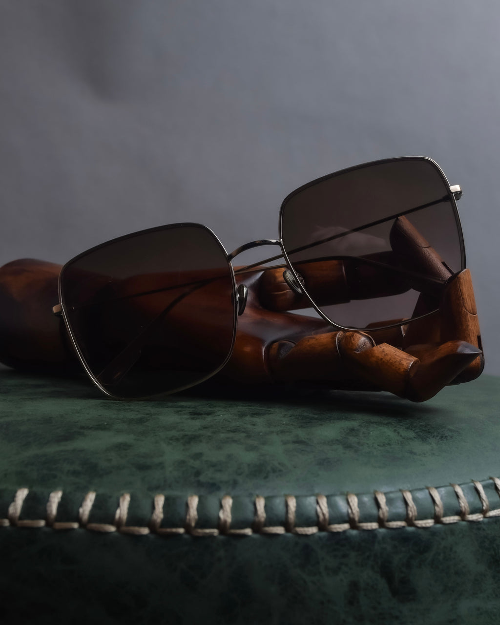 "Christian Dior" Square frame metal temple sunglasses