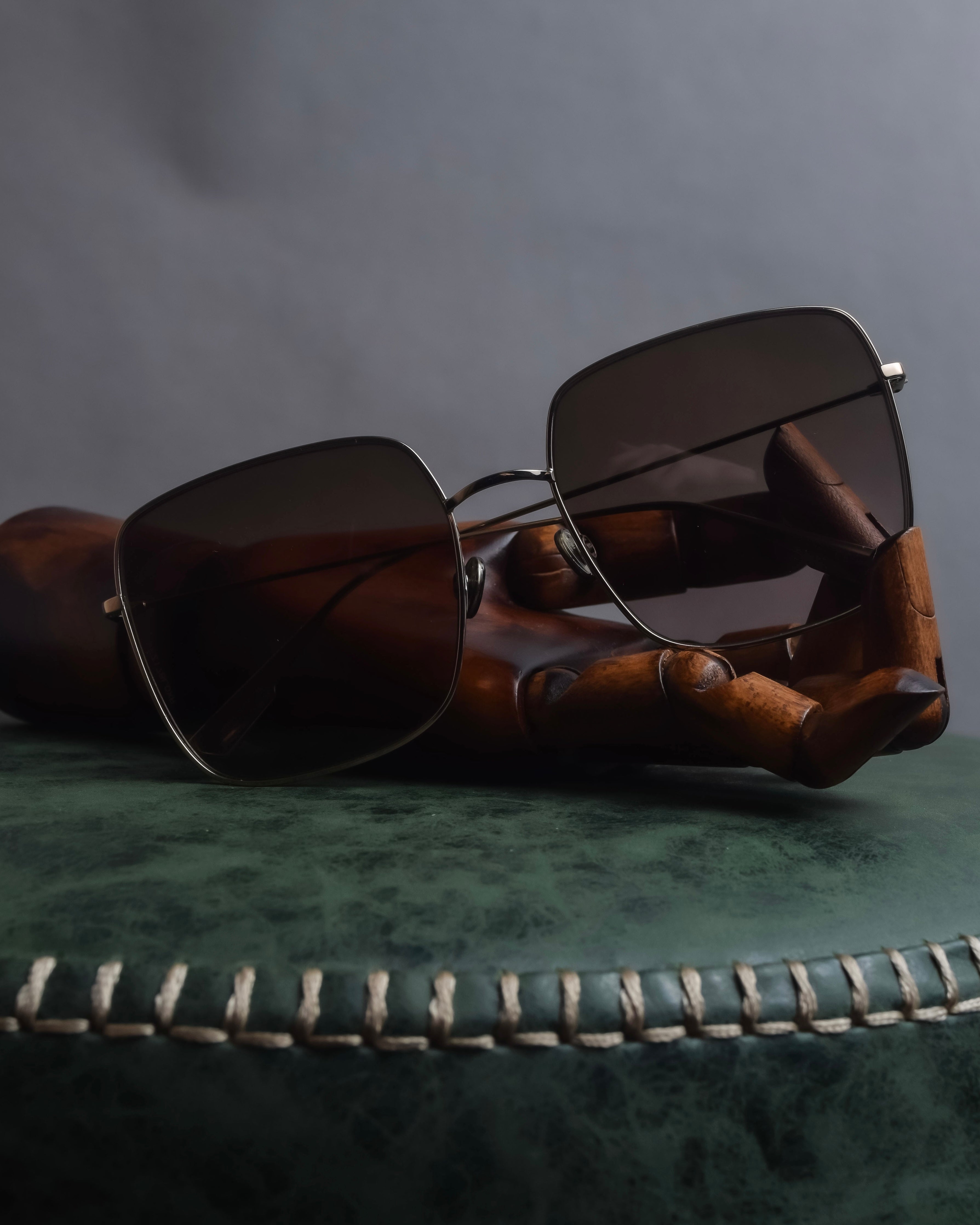 "Christian Dior" Square frame metal temple sunglasses