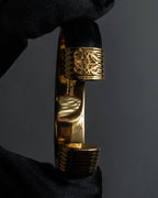 "LOEWE" Anagram logo engraved leather bangle