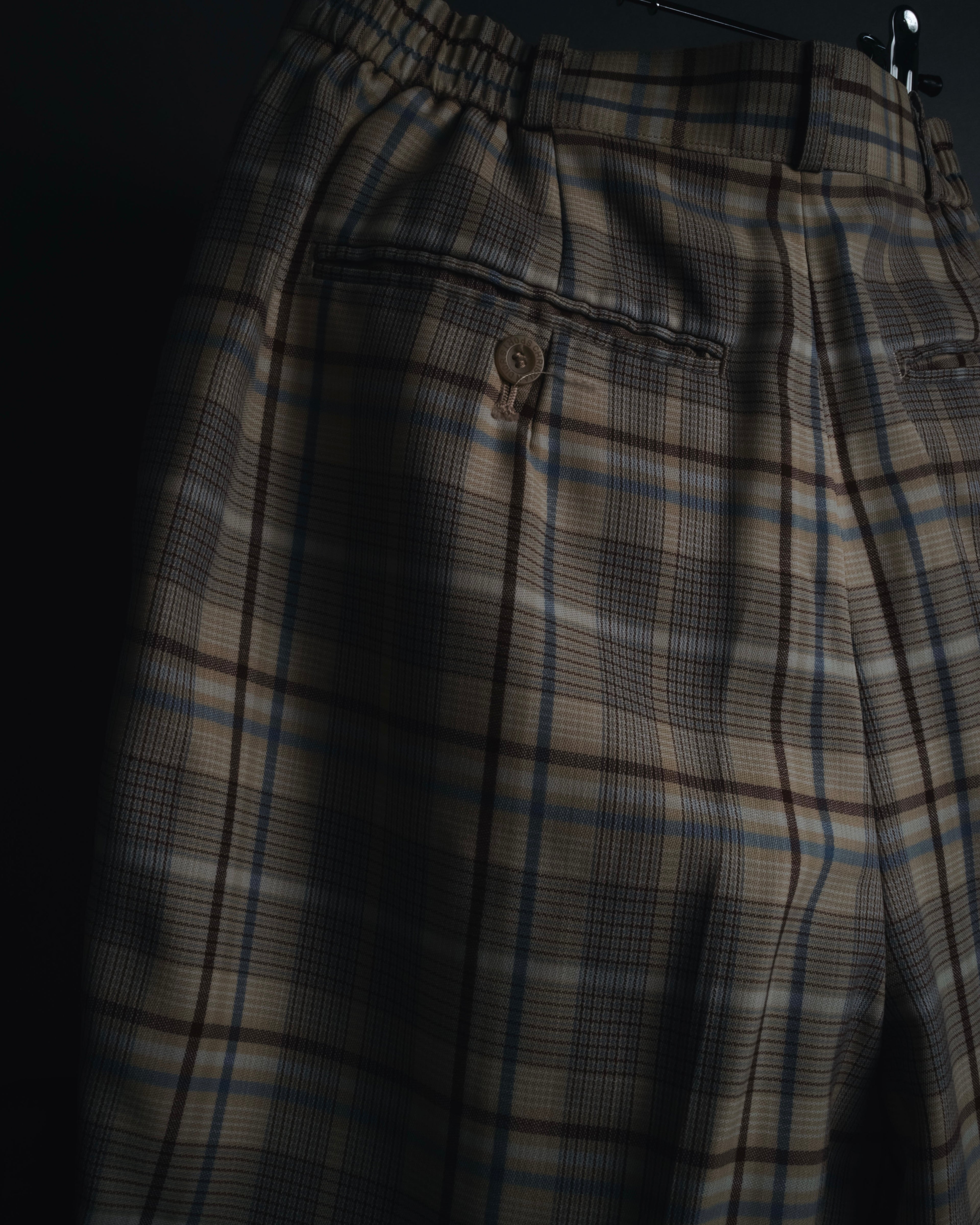 "Christian Dior SPORTS" 90’s checked pleated wide trousers