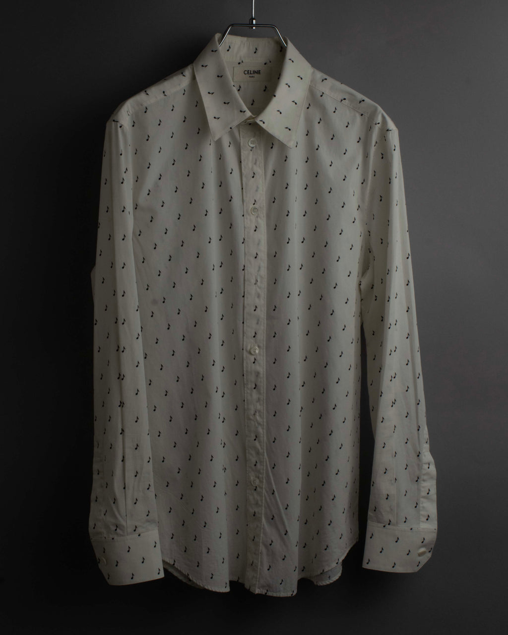 "CELINE" Musical note motif cotton shirt
