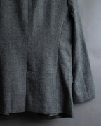 "Whim Gazette" Houndstooth pattern shaped tailored jacket