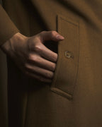 Abrigo de lana y cachemira con cierre frontal tipo fly de los años 80-90 de BURBERRYS