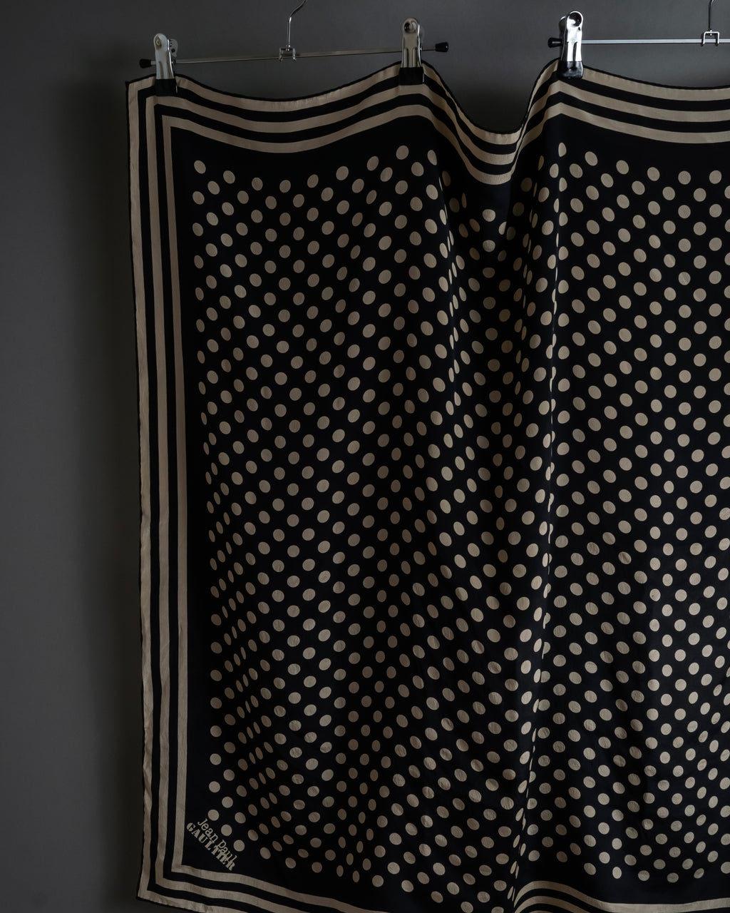 "JEAN PAUL GAULTIER" Classical dot pattern silk scarf