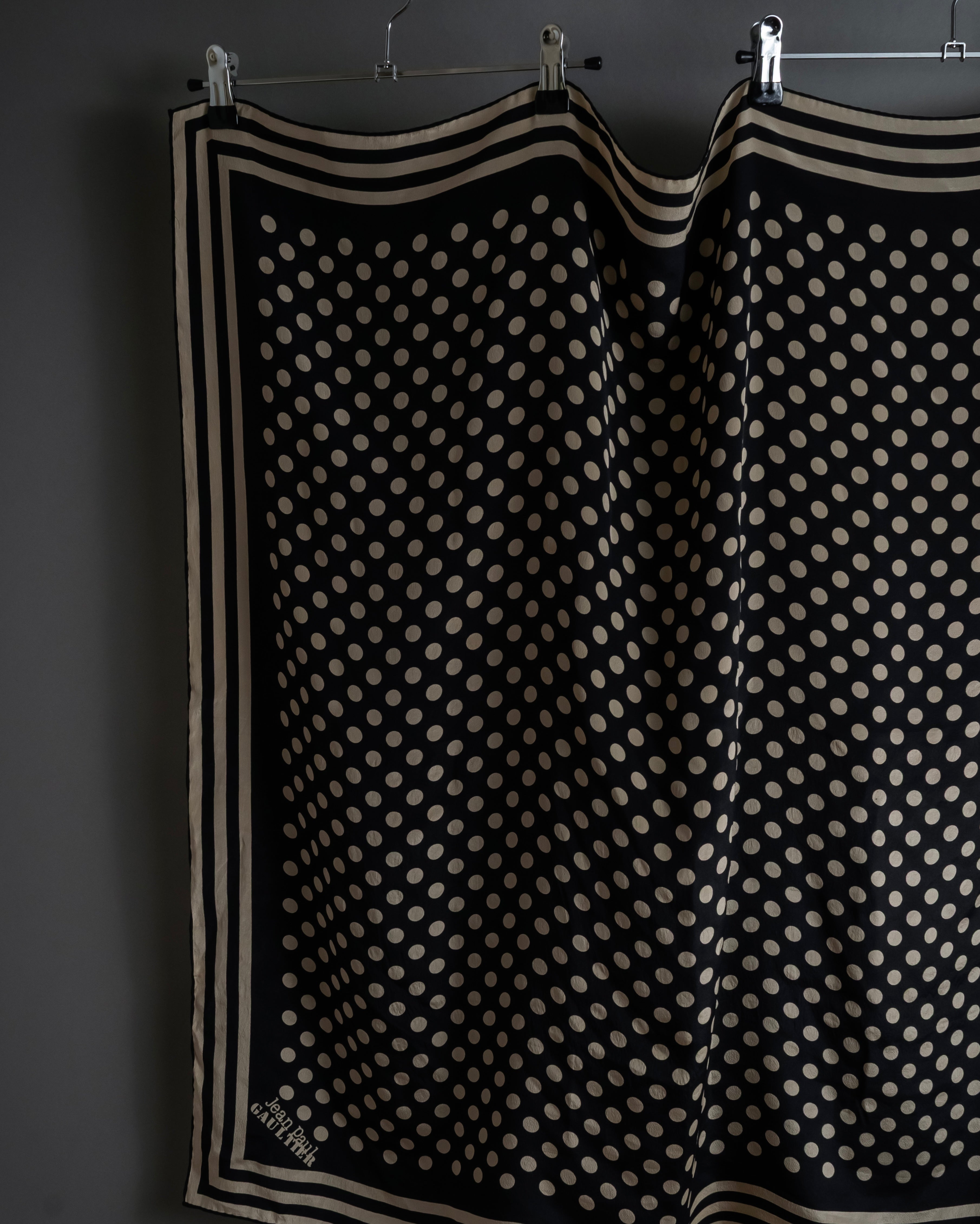 "JEAN PAUL GAULTIER" Classical dot pattern silk scarf