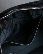 "CELINE" Horizontal form suede one-handle bag