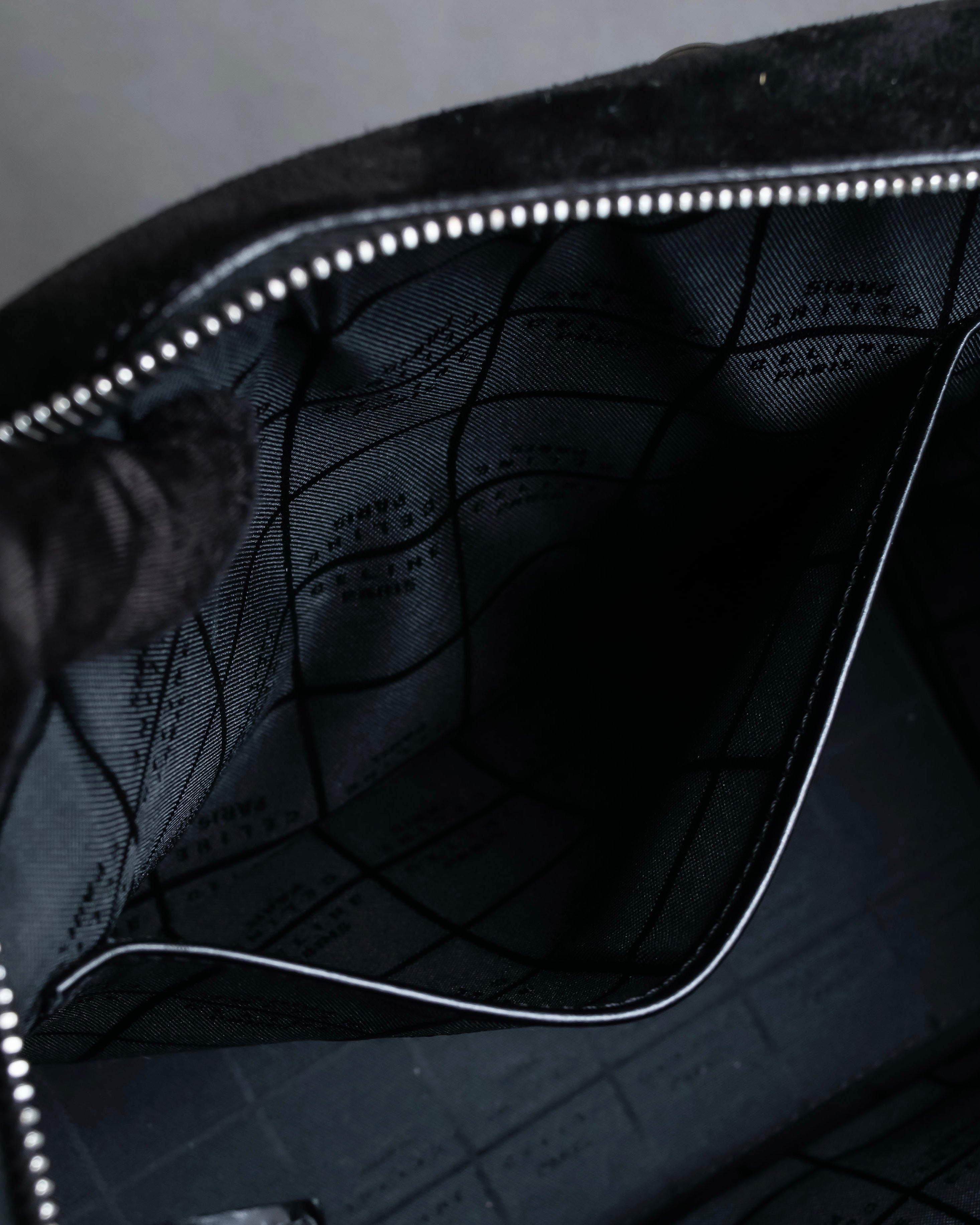 "CELINE" Horizontal form suede one-handle bag