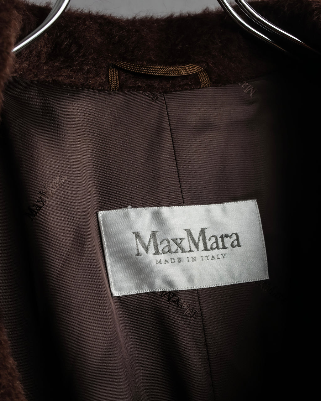 "Max Mara" Alpaca wool belted stand collar long coat