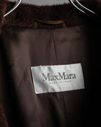 "Max Mara" Alpaca wool belted stand collar long coat