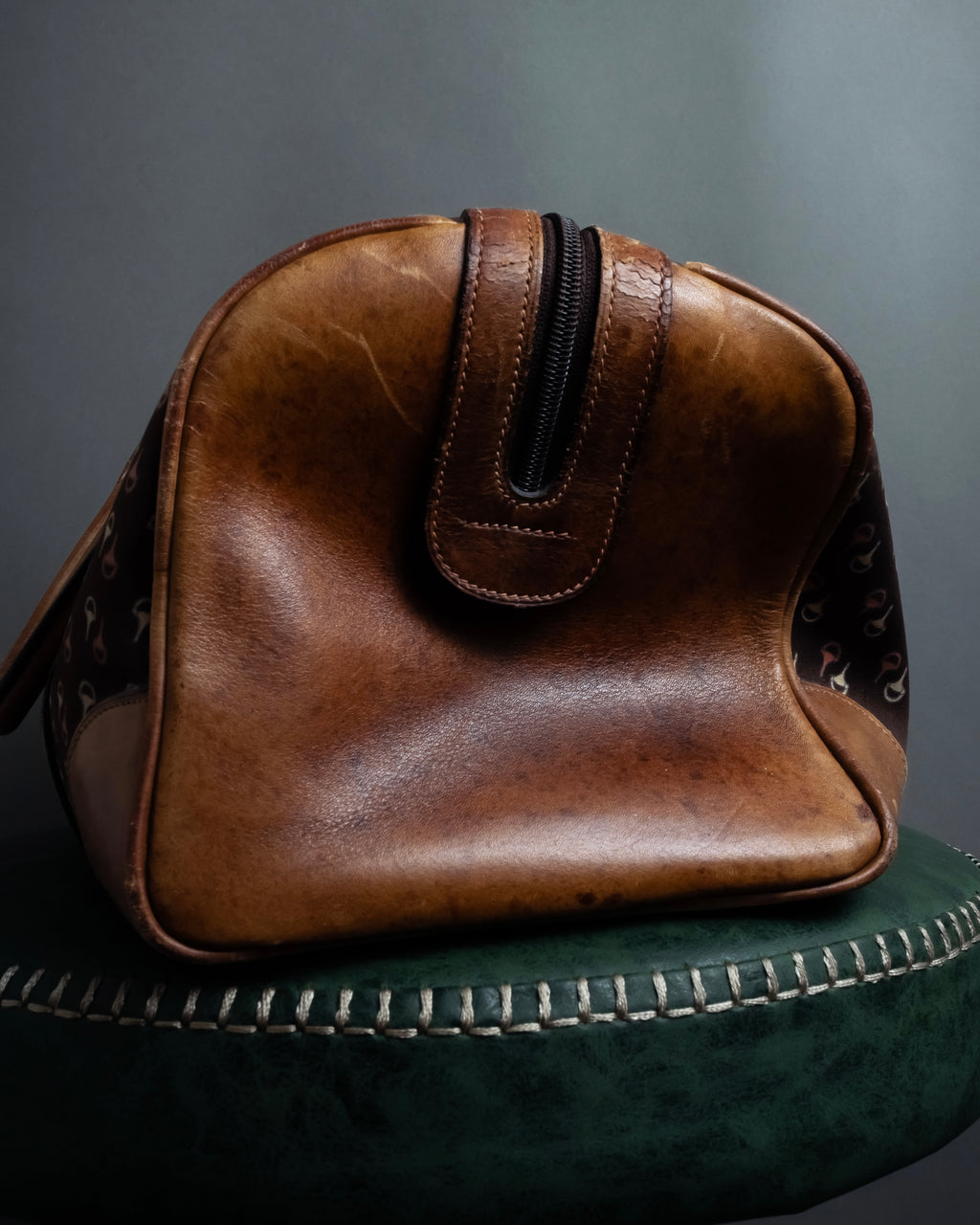 "GUCCI" Vintage horse harness motif pattern mini boston bag