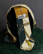 "HERMES" Horse harness motif silk neck tie