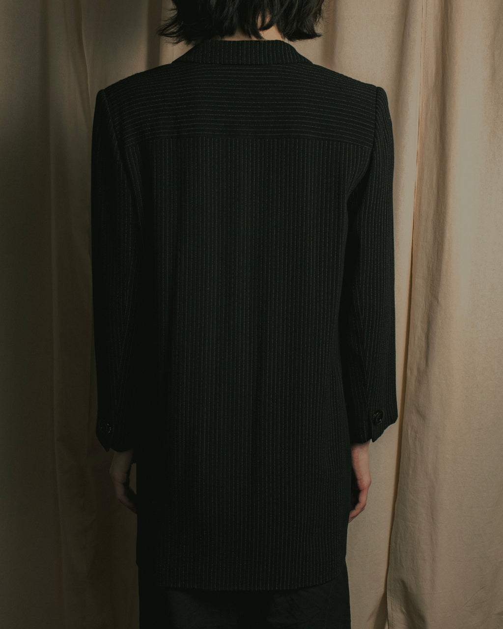 “Christian Dior” 90’s pinstriped four-button long tailored jacket