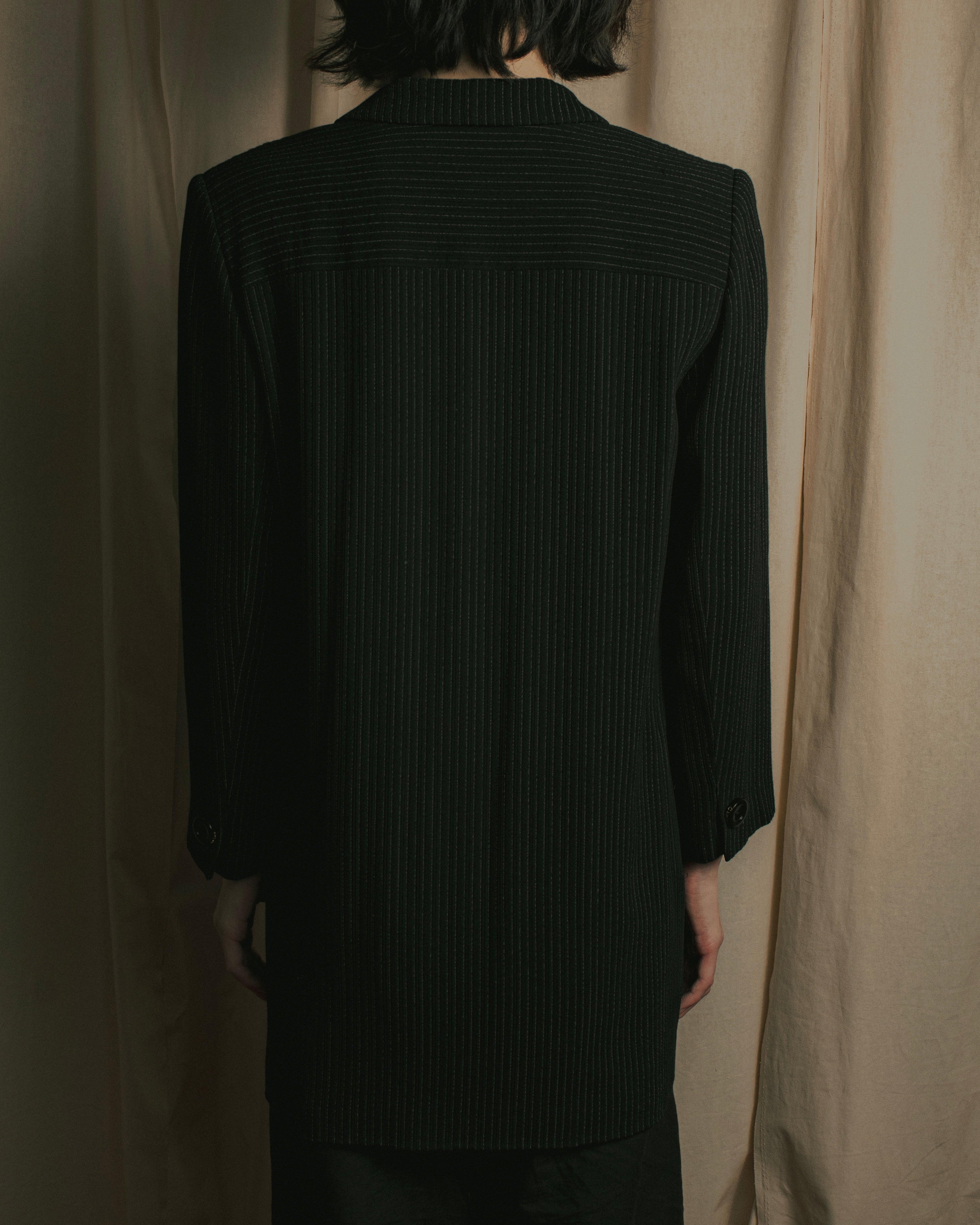 “Christian Dior” 90’s pinstriped four-button long tailored jacket