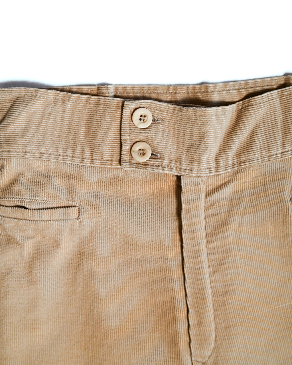 Vintage /Smooth Corduroy Wide Trousers Beige