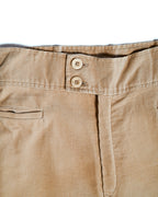 Vintage /Smooth Corduroy Wide Trousers Beige