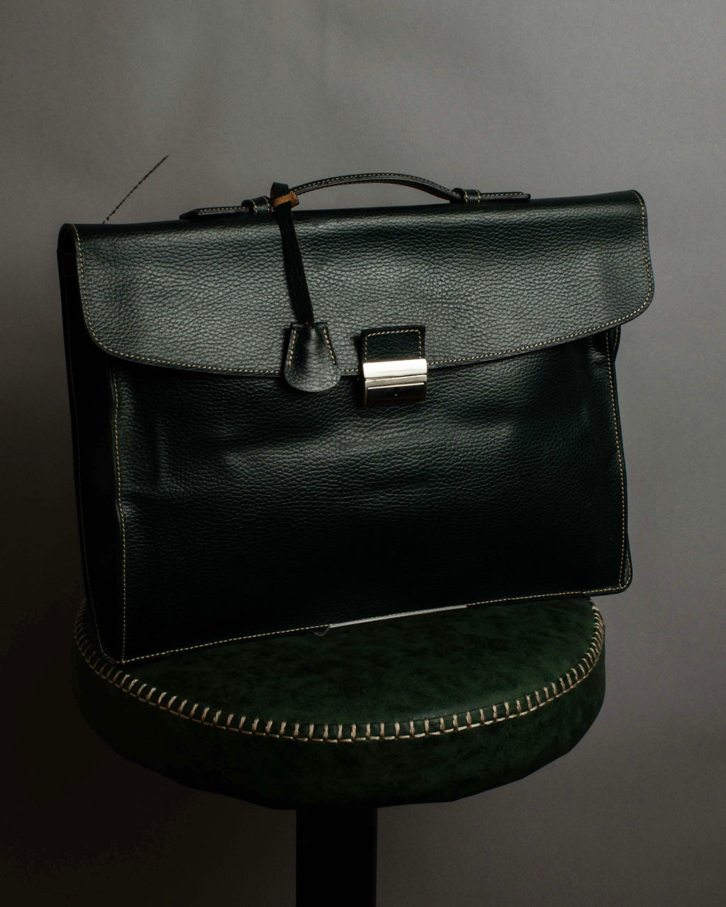 "E. MARINELLA Sottobraccio" Slide closure design 2way leather bag