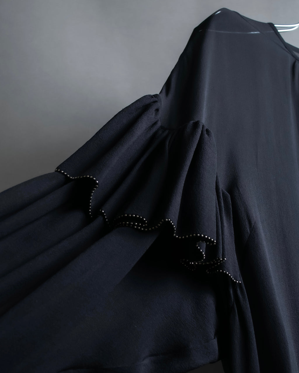 "DRIES VAN NOTTEN" Gather tiered design sheer black dress