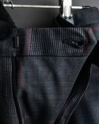 "GUCCI" Glen plaid wool wide tapered slacks