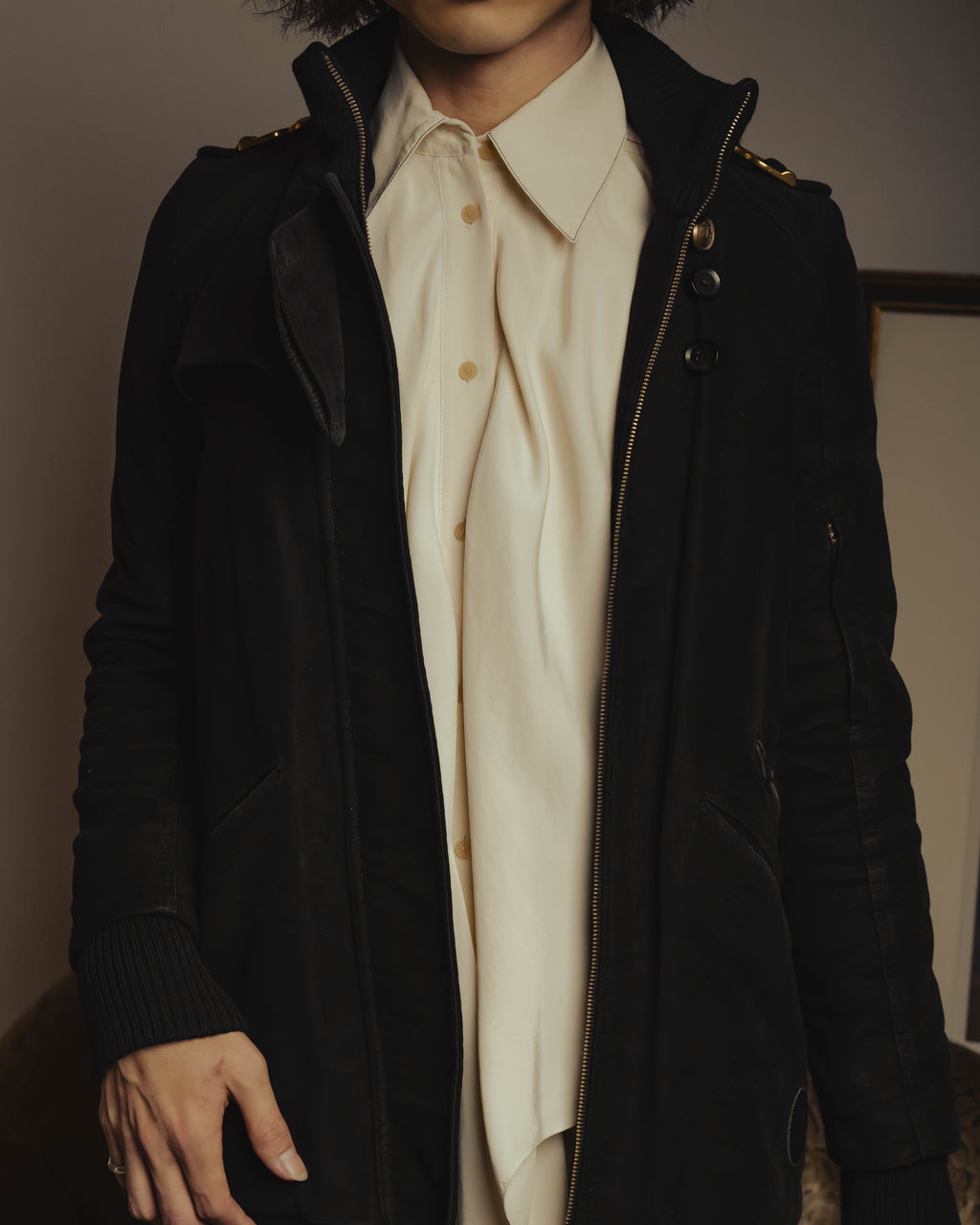 “GUCCI” Late 00’s military detail cotton long jacket