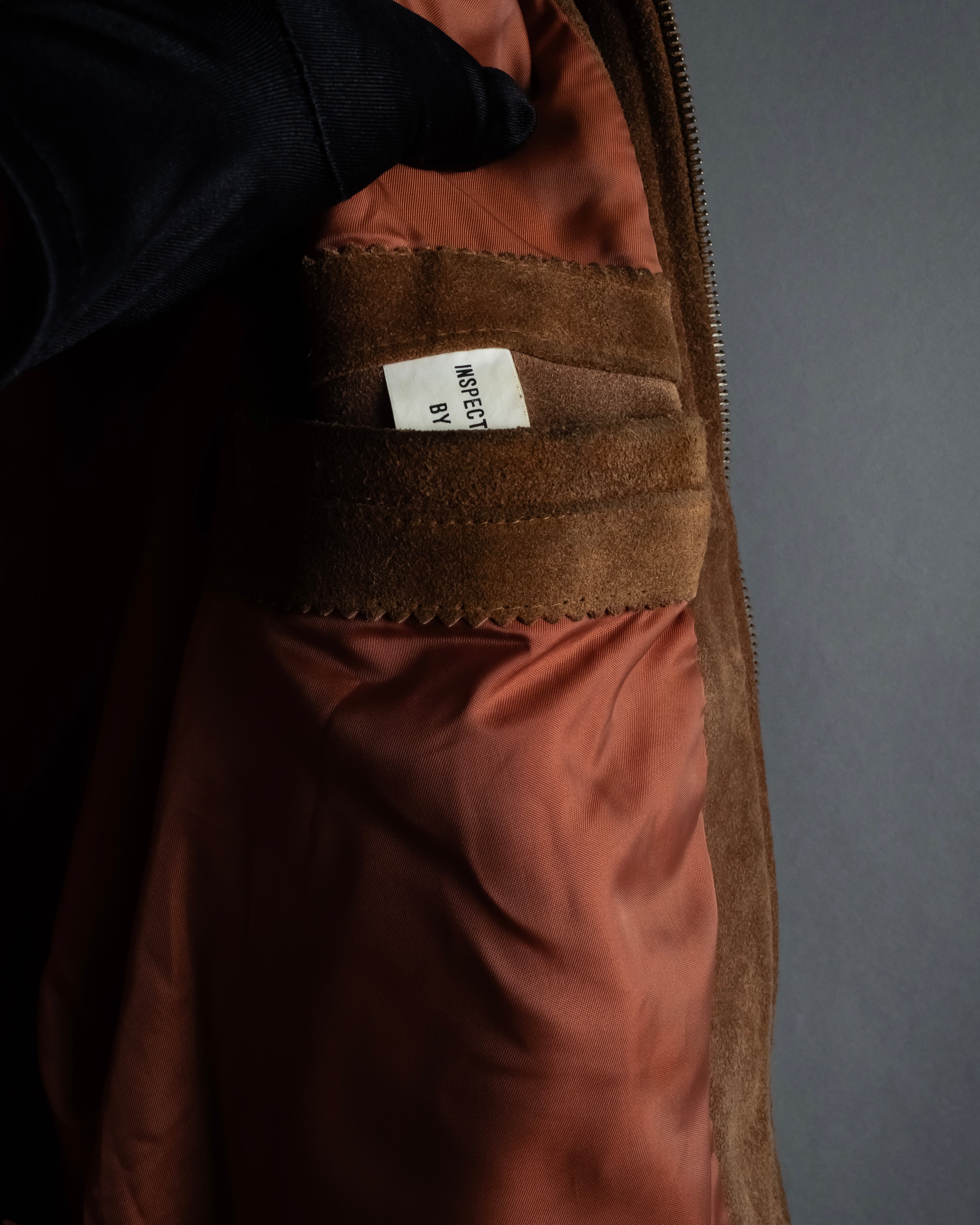 "SEAHOP" Ribbed design suede leather blouson