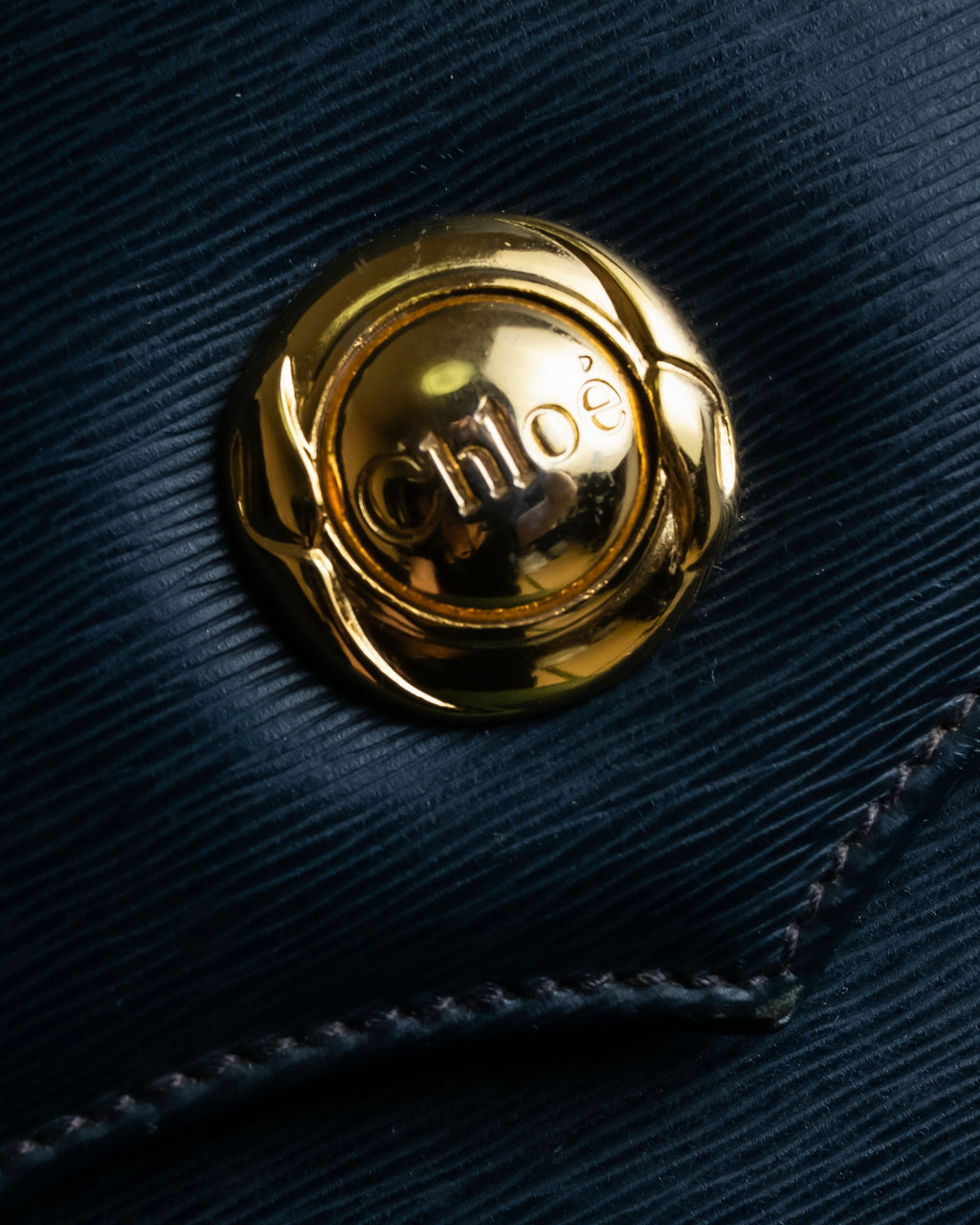 "Chloe" Trapezoid design embossed leather hand bag