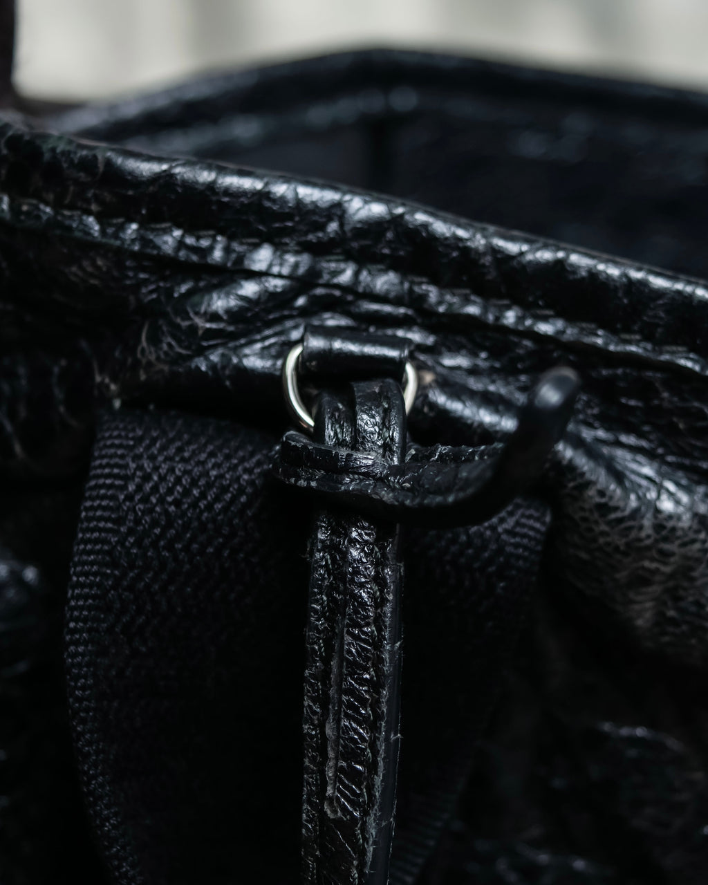 “Balenciaga”  navy cavas xs hand bag