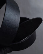 "Dolce & Gabbana" Libra motif silver buckle leather belt