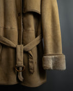 "LOEWE" 90's Panel-switched design mouton shearling coat