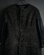 “JUNYA WATANABE COMME des GARCONS” 2011 aw Herringbone tweed long coat with leather sleeves