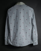 “GUCCI” 2017 heart and dagger embroidered bow tie shirt