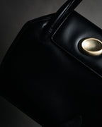 –SPECIAL– "GUCCI" 90’s Architectural oval hardware box calf handbag