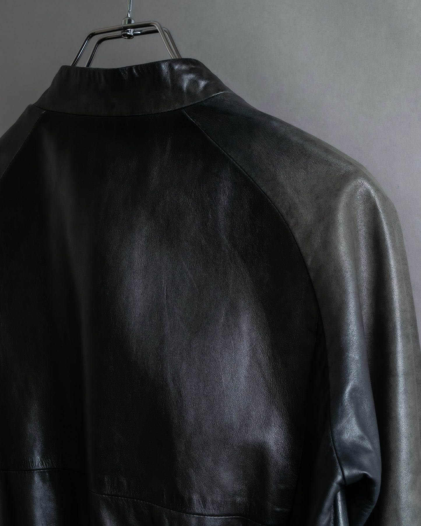 "PAUL SMITH" 100% sheep skin no collar leather jacket