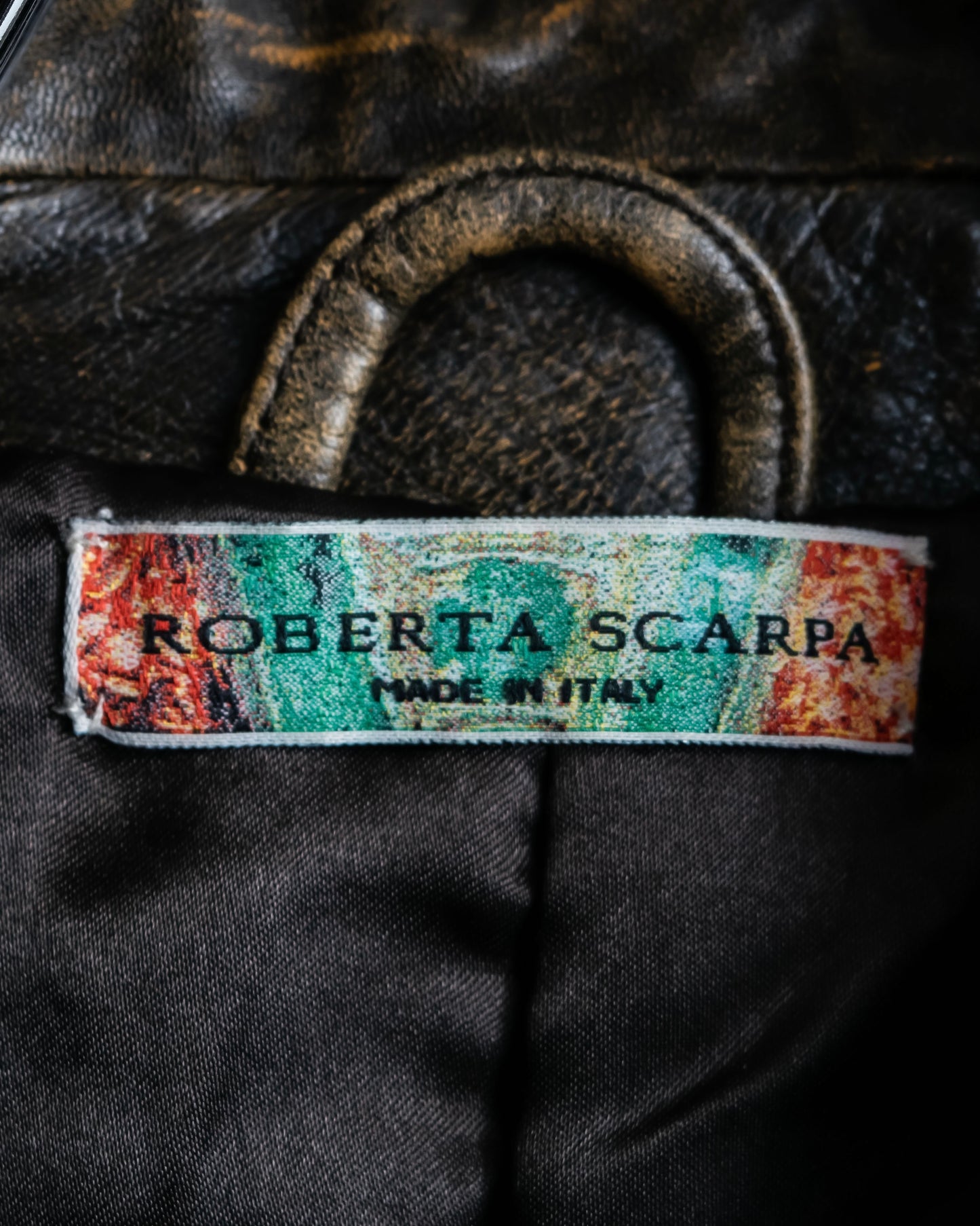 "ROBERTA SCARPA" 100% lamb leather gathered design shaped jacket