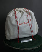 "Salvatore Ferragamo" Antique jewelry motif design velvet shoulder bag