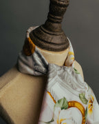 "CELINE" 90's Floral logo cotton square scarf