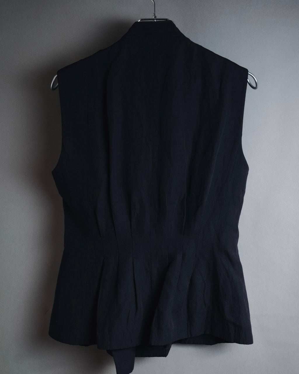 "GIORGIO ARMANI" Early 90s rayon linen asymmetric gilet