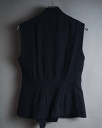 "GIORGIO ARMANI" Early 90s rayon linen asymmetric gilet