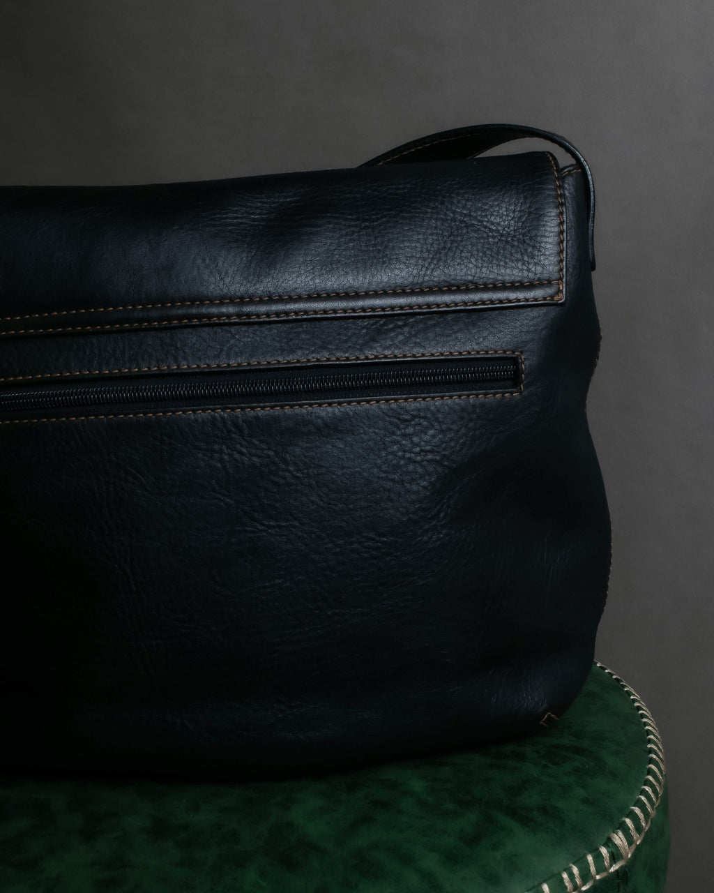 "Ralph Lauren" Saddle＆stirrup motif grained leather shoulder bag