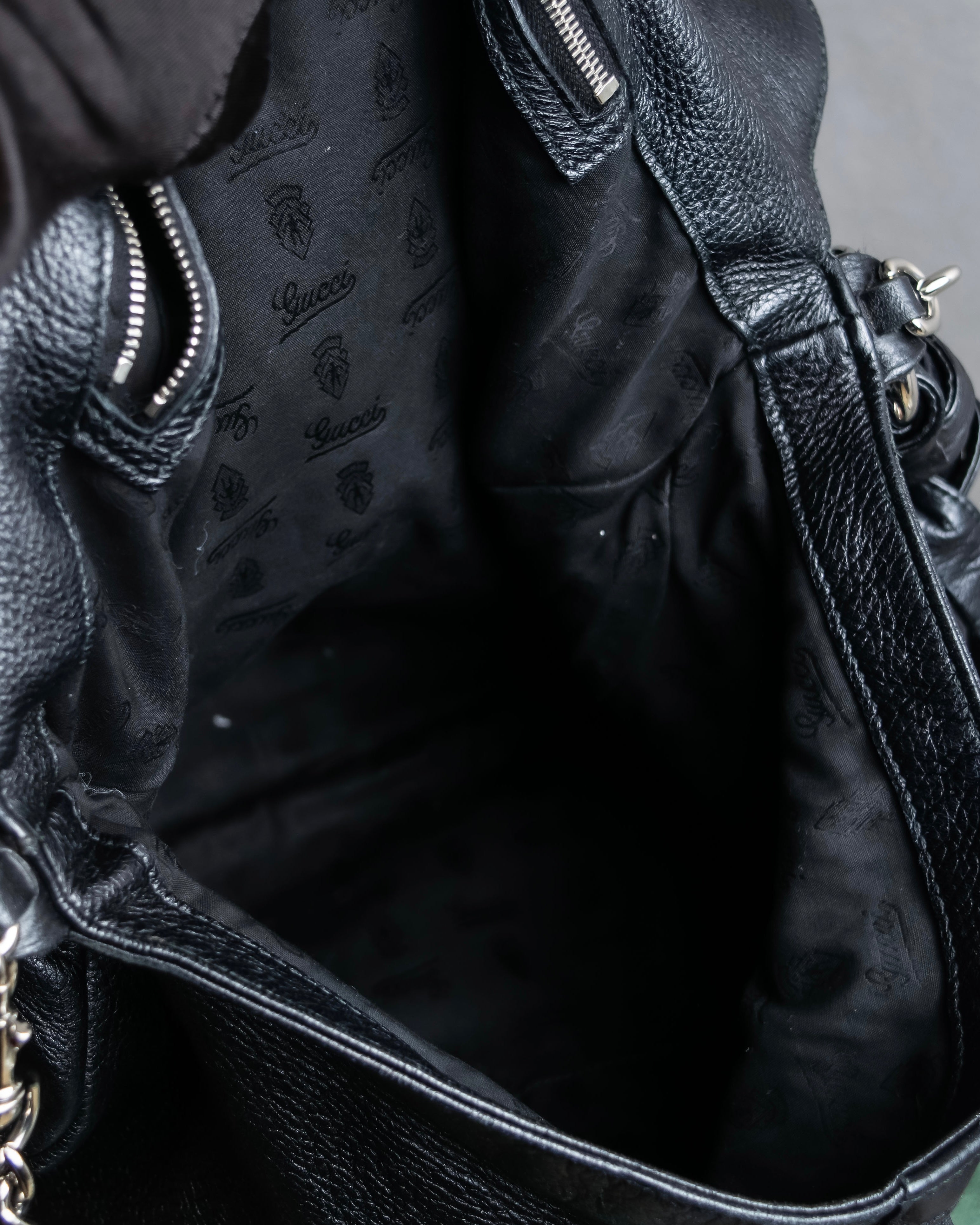 "GUCCI" Bamboo design combination chain shoulder leather bag