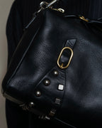 "CELINE" Various studs horizontal leather 2way bag