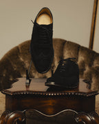"DOLCE & GABBANA" 00's-10's Black suede wingtip oxford shoes