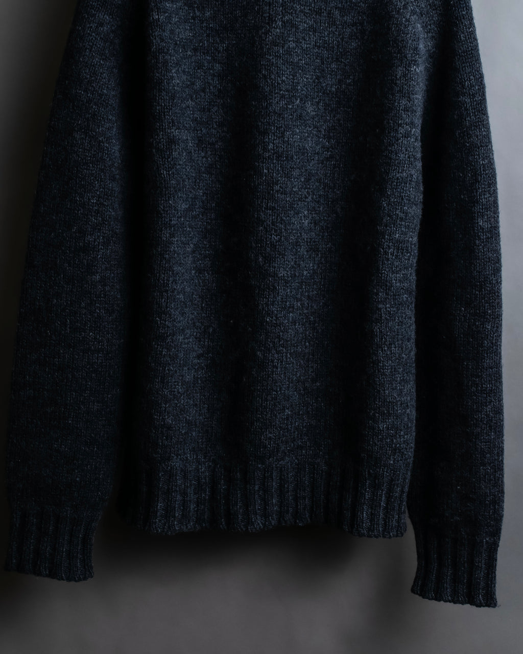 "Saint Laurent" Long-haired wool charcoal tone knit pullover