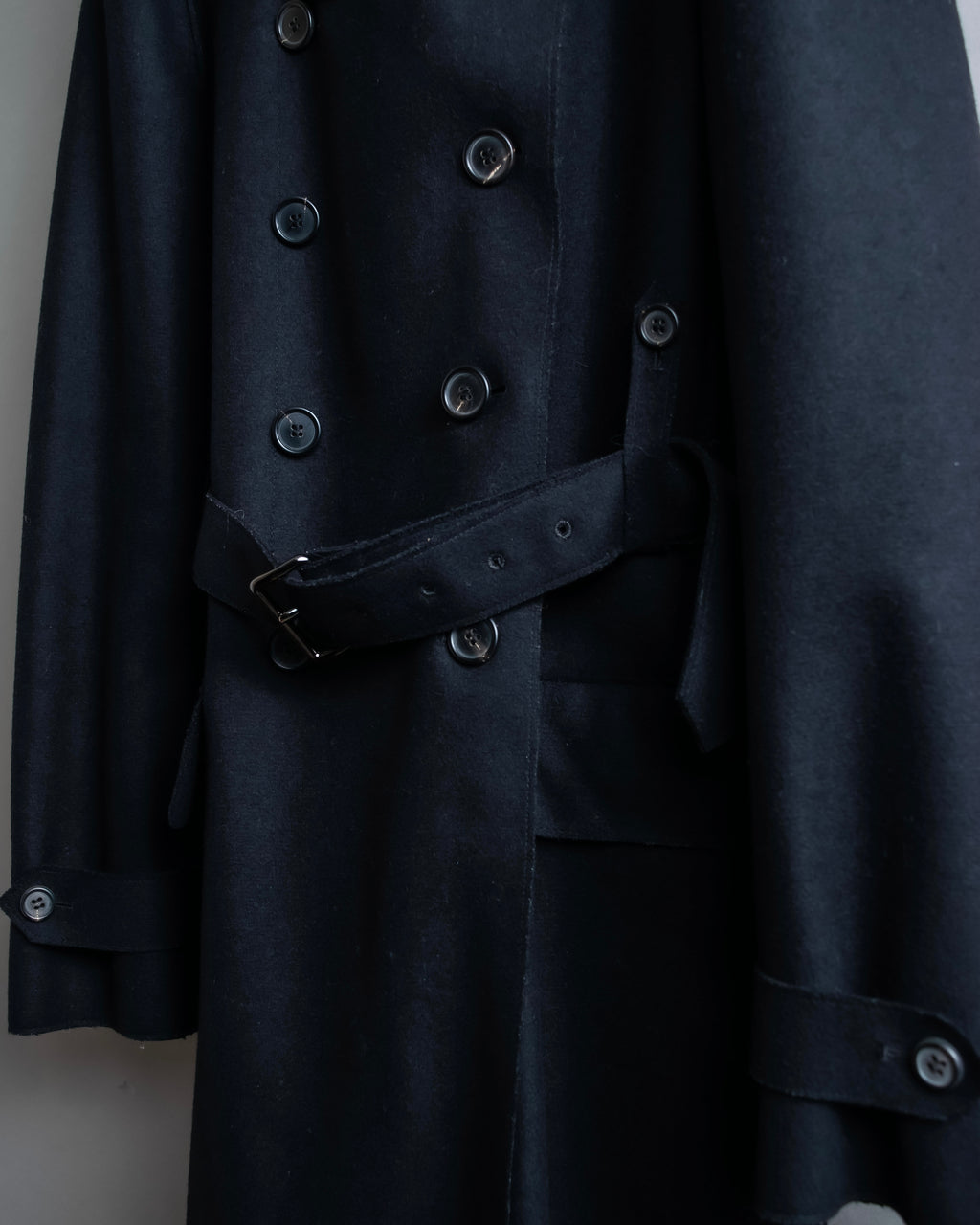 "MIU MIU" Crest brooch design belted trench coat